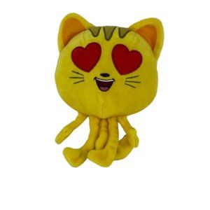 Ty Emoji Movie Cat With Heart Eyes 6" Plush Yellow Stuffed Animal Toy No Tags
